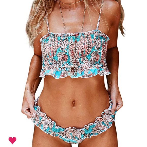 Amazon High Waisted Bandeau Bikini Set - Picture 1 of 3